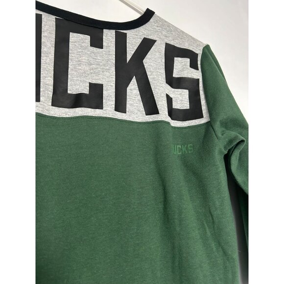 Milwaukee Bucks Women's 3/4 Sleeve Green & Gray New Era Shirt Small - Picture 11 of 12